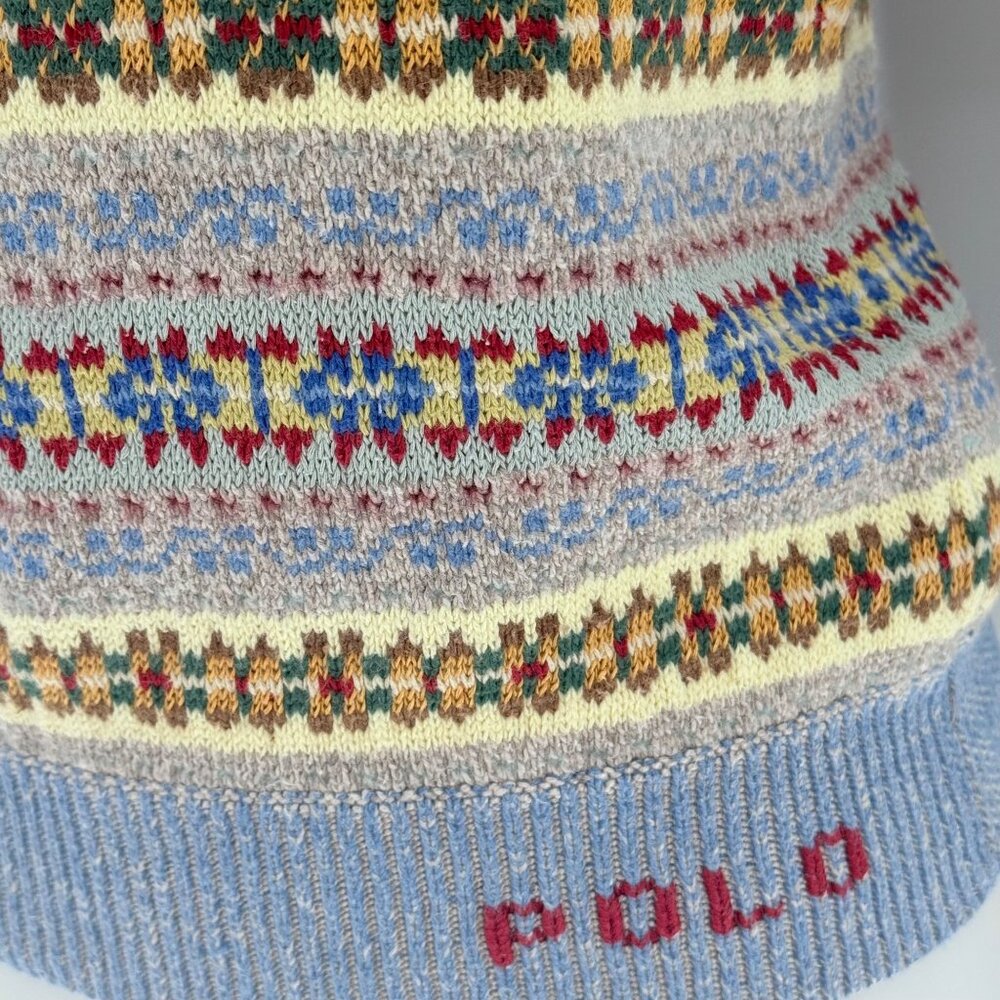 Ralph Lauren Polo Womens Fair Isle Knit Sweater Multicolor Silk & Wool Blend, XS - Picture 3 of 5